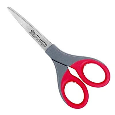 Image of Clauss 18542 7 Inch Titanium Bonded Non Stick Straight Scissor Red/Grey