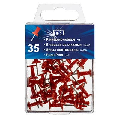 Image of TSI 48323 Pins, Pack of 35, Colour: Red