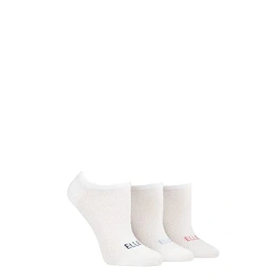 Image of 3 Pair White Sport Mesh Bamboo No Show Socks Ladies 4 8 Elle
