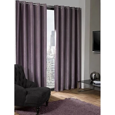 Image of Emma Barclay Blackout Curtains for Bedroom Living Room Thermal Insulated Textured Woven Eyelet Logan Collection (90 x 72 Inch)(Aubergine)