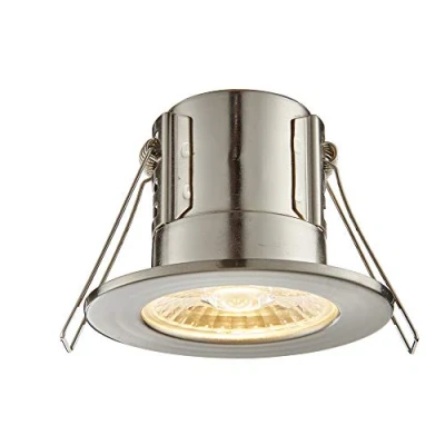 Image of Saxby 73787 ShieldECO IP65 Fire Rated 4W 3000K LED Dimmable Bathroom Downlight Satin Nickel