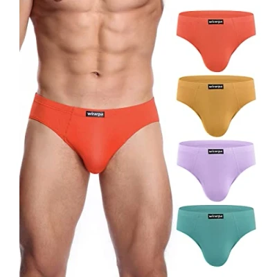 Image of wirarpa Men&#039;s Modal Briefs Underwear Super Soft Microfibre Underpants No Front Slips Covered Waistband 4 Pack XX Large