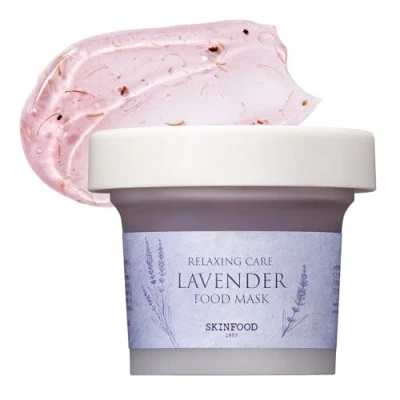 Image of SKINFOOD Lavender Food Mask 120g (4.23 oz.) Panthenol Contains Hydrating &amp; Cooling Gel Wash Off for Sensitive Skin, Natural Therapy, Shower Proof Texture Exfoliating