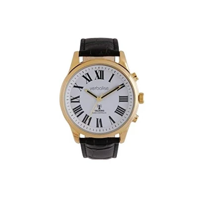 Image of VMRC 109LBK Men’s Radio Controlled Talking Watch 9 Carat Gold Plated Case; Speaks Time, Date etc; Ideal for Visually Impaired, Blind &amp; Elderly, 2 Year Guarantee, UKs No1 Quality Service and Choice