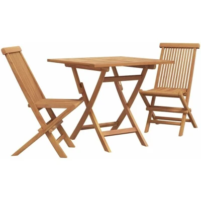 Image of vidaXL 3 Piece Folding Garden Bistro Set Solid Acacia Wood