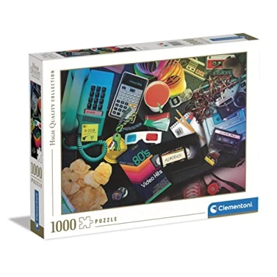 Image of Clementoni 39649 Collection Puzzle 80S Nostalgia Jigsaw 1000 Pieces, Made In Italy, For Adults