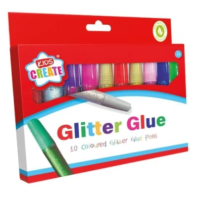 Image of Anker Pack 10 Colour Glitter Sparkly Glue Pens Cards Scrapbook