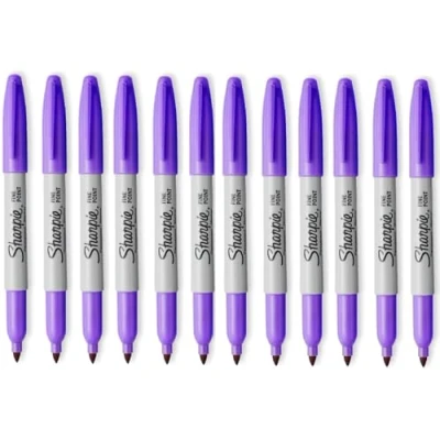 Image of Sharpie Fine Point Permanent Marker Pen Ultra Violet 12 Pack