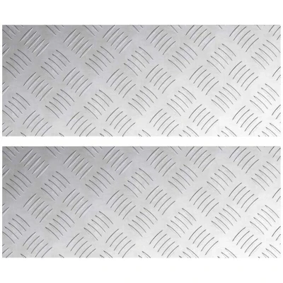 Image of vidaXL Aluminium Checker Plates Set of 2 Non Slip 20x50 cm