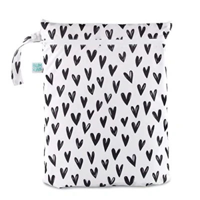 Image of Bumkins Waterproof Wet Dry Bags for Baby, Travel, Swimsuit, Cloth Diapers, Pump Parts, Gym Clothes, Toiletries, Strap to Stroller, Zipper Reusable Bag, Packing Pouch