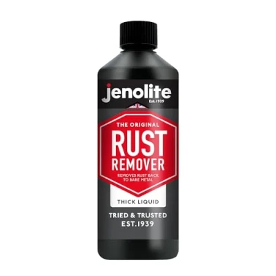 Image of JENOLITE Rust Remover Thick Liquid 500g Non Drip Formula Fast Acting Thixotropic For Metal Removes Back To Bare Suitable Use On Vertical Surfaces