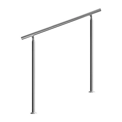 Image of MONZANA® 120cm Stainless Steel Handrail Bannisters Without Cross Members Indoor Or Outdoor Use Adjustable Angle Brushed Transitional Tubular Stair Railings Balustrade Balcony