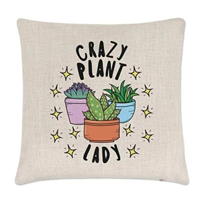 Image of Gift Base Crazy Plant Lady Stars Linen Cushion Cover