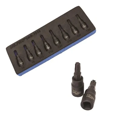 Image of US PRO INDUSTRIAL 1/4&quot; Drive Impact Star Torx Bit Socket Set 8pc T6 T30 7519
