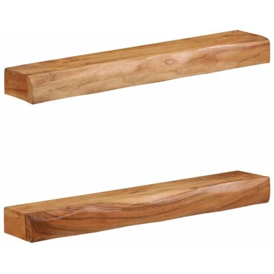 Image of vidaXL Wall Shelves 2 pcs 80x17x8 cm Solid Wood Acacia
