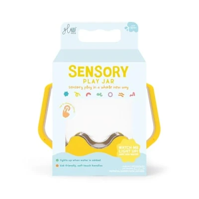 Image of Glo Pals Sensory Play Jar. Children&#039;s Water Activated Light up Toy. Easy Grip Handles. Child proof Locking Lid. Therapy Stress Relief Suitable for Boys &amp; Girls 18 months +. (Yellow)