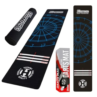 Image of Harrows Darts Mat with Oche I Floor Protection Non Slip Professional Rubber Backing