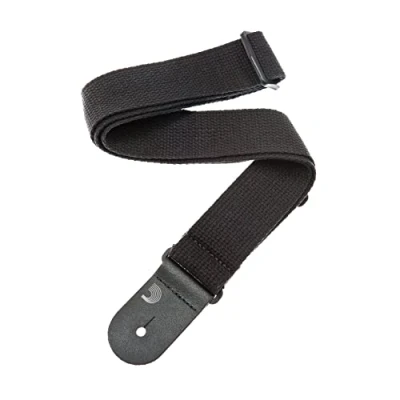 Image of D&#039;Addario Accessories Guitar Strap Electric Strap, Acoustic &amp; Bass Cotton Black