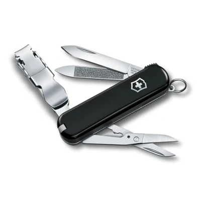 Image of Victorinox Nailclip 580, Swiss Made, 8 Functions, Nail File, Clipper, Blade, Scissors, Black