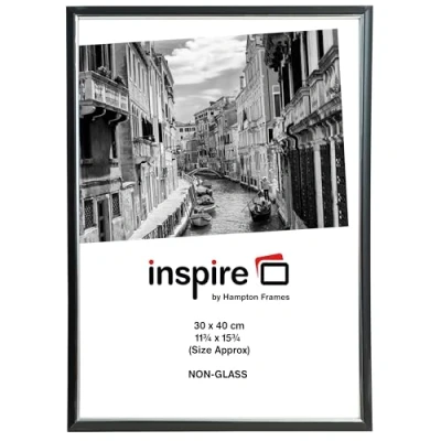 Image of Hampton Frames EASYLOADER 30x40cm Black Picture Poster Frame Acrylic (Non Glass) EAS3040BKPX 1PK