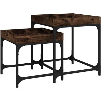 Image of vidaXL Side Tables 2 pcs Smoked Oak Engineered Wood