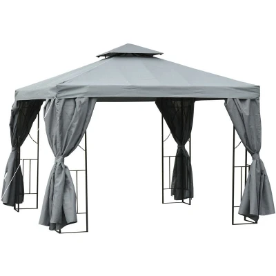 Image of Outsunny 3 X 3M Metal Gazebo Garden Marquee Tent Pavilion Canopy Sun Shelter84C 043CG