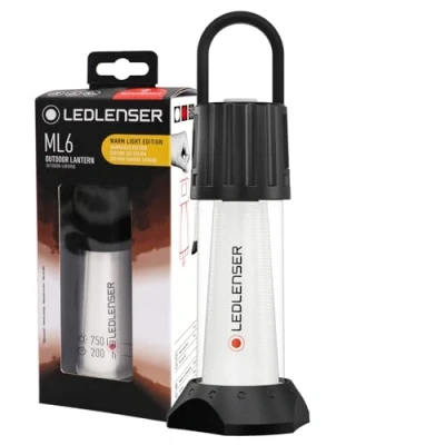 Image of Ledlenser ML6 Warm Light LED Rechargeable Lantern &amp; Powerbank, Powerful 750 Lumen Camping Lantern, Outdoor Light, and Hiking Lamp, Bright Up To 70 Hours Battery Life