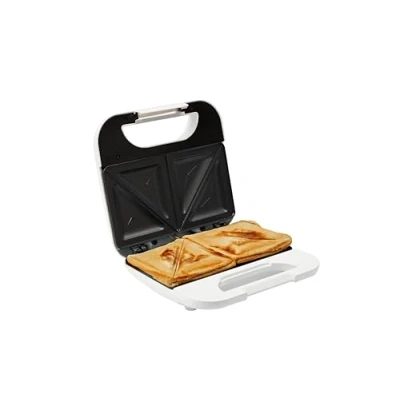 Image of PIFCO 750W White Sandwich Toaster Non Stick Electric Toastie Maker with Cool Touch Handle Compact for Students, Best Small Kitchens, Ideal Home Kitchen Appliance