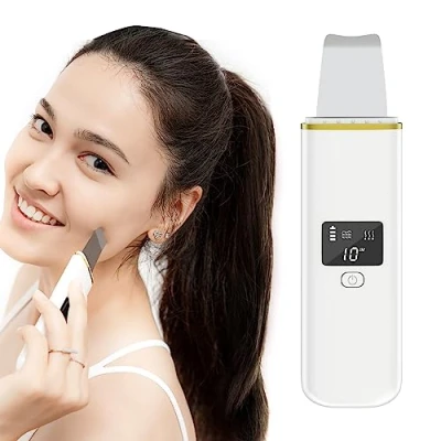 Image of CARER SPARK Ultrasonic Skin Scrubber Facial Electric Spatula with LCD Display USB Rechargeable 4 Modes for Deep Cleaning Blackhead Pores Removal Care