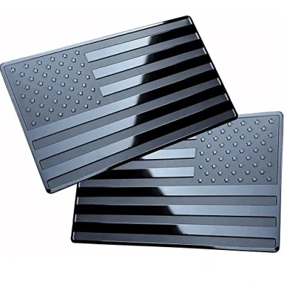 Image of 2 Pcs 3d American Flag Sticker Usa Car Military Patriotic Emblem Bumper Stickers Decal for Truck