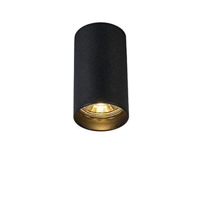 Image of Qazqa Modern Spotlight Ceiling Black Tuba 1 Design Suitable for LED GU10 Way Light Steel Surface Mounted spotway Living Room I Kitchen Bedroom
