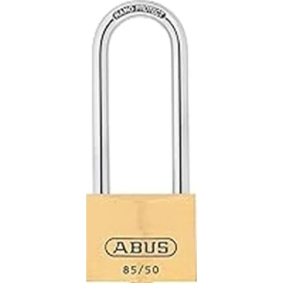 Image of ABUS padlock brass 85/50HB80 with high shackle for cellar doors, sheds and much more weatherproof hardened steel security level 7