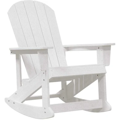 Image of vidaXL Adirondack Rocking Chair White 73.5x92x90 cm HDPE