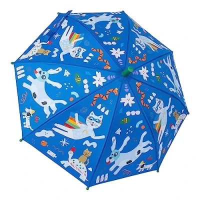 Image of Floss &amp; Rock Pets Color Changing Umbrella, 25.98 inch Height, Rainy Days