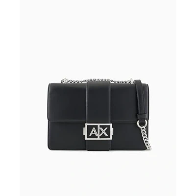Image of Armani Exchange Medium Messenger Across body bag, Women&#039;s, Size: One Size, Black