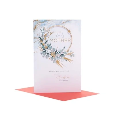 Image of UK Greetings Christmas Card for Mother Floral Design