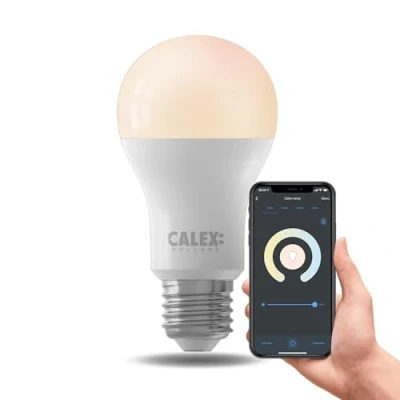 Image of CALEX Smart LED Bulb E27, WiFi A60 Bulb, Warm White Light, App and Works with Amazon Alexa Google Home, 9.4W