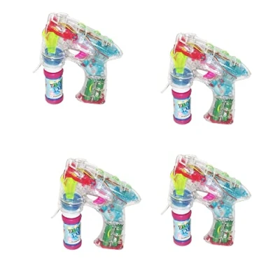 Image of PNJB, Automatic Bubble Ray Gun Fun Light Up Flashing, LED Machine Kids Blower Outdoor Garden Toy (4 Pcs)