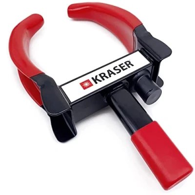 Image of KRASER KR820 Heavy Duty Wheel Clamp Lock, N1 Germany, Adjustable 4 10 in, Anti Drill Ball Universal Car Boot Theft Lock Device for Vehicle Truck, Van, Golf Cart, Camper