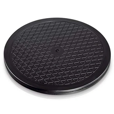 Image of Hama Universal Rotary Plate Round 32 cm Load Bearing Capacity 80kg With Non Slip Rubber Feet Ideal for TV, Speakers, Monitors, Kitchen Appliances Black