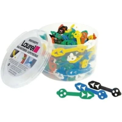 Image of Laurel Duo Bag Fastener 2 Position Reusable Plastic Assorted Ref 25958 [Pack of 125]