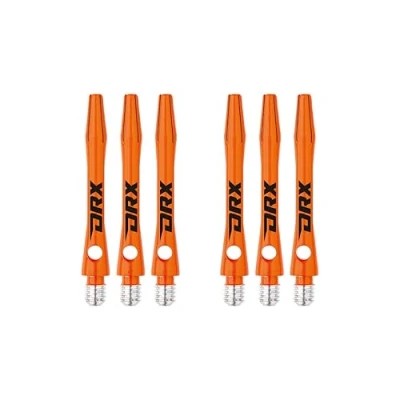 Image of RED DRAGON DRX Coated Aluminium Short Orange Logo Dart Stems (Shafts) 2 sets per pack (6 in total)