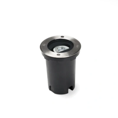 Image of Round Stainless Steel Recessed Ground Outdoor Effect Light GU10 Adjustable Beam, IP65