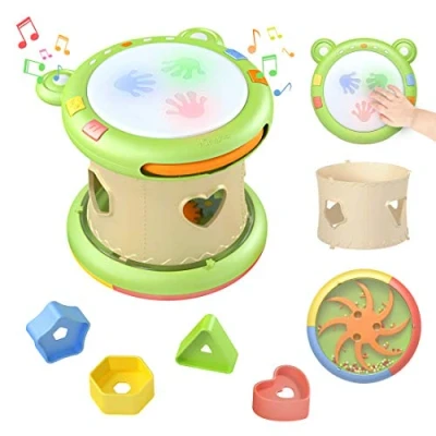 Image of tumama Baby Musical Electronic Toys,3 in 1 Activity Cube Toys,Babies Light up Drum Instruments Sensory Toy Toys Gift for Infants,Toddlers,Boys,Girls 6 18 Months&amp;Up