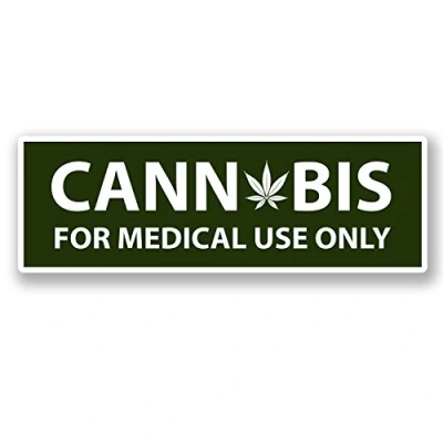 Image of 2 x 15cm Cannabis Vinyl Sticker Decal Laptop Medical Use Weed Marijuana #5671 (15cm Wide 5cm Tall)