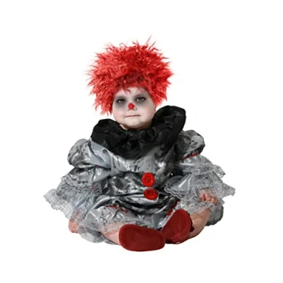 Image of ATOSA grey clown costume baby 6 to 12 months