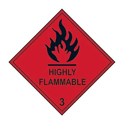 Image of Spectrum Industrial Highly Flammable 3 Labels (250 x 250mm, Pack of 10)