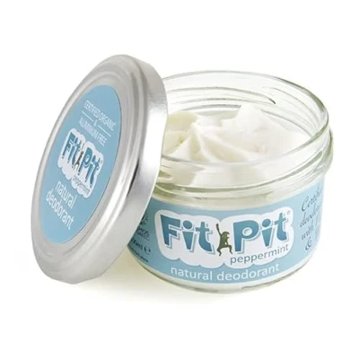 Image of Fit Pit natural deodorant 100ml certified organic aluminium free plastic long lasting protection vegan &amp; cruelty (Peppermint)