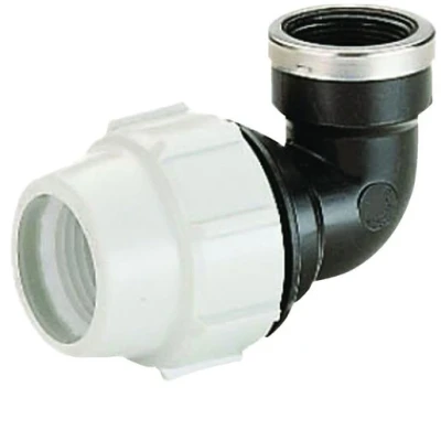 Image of Plasson Mechanical Compression (Line 7 Grey) Elbow with Female Offtake 20mmx1/2&quot; 071500020005