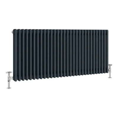 Image of Manissa 3 Column Anthracite Traditional 600h x 1460w Radiator Old Cast Iron Type School